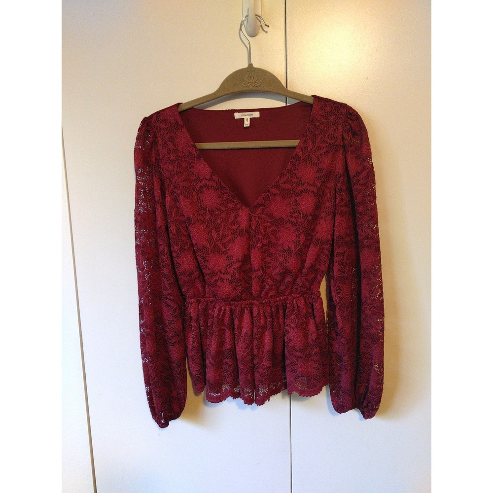 Womens Floral Lace Peplum Top Size  XS  Dark Romantic Coquette Feminine
